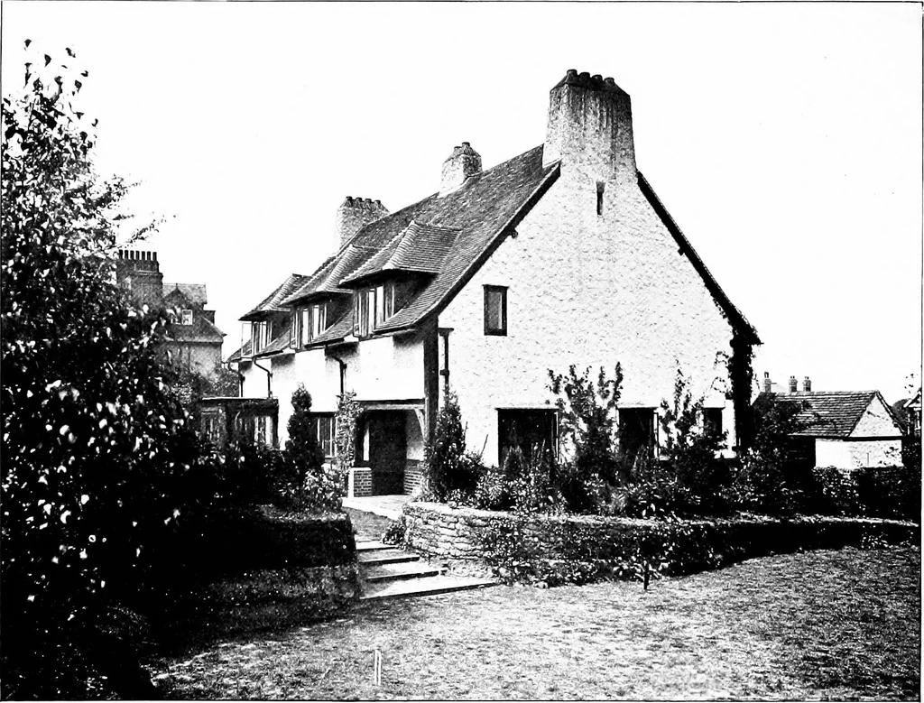 An illustration from Country cottages and week-end homes, by J. H. Elder-Duncan ... with numerous illustrations and plans of cottages by well-known architects, 1912, leaf 165