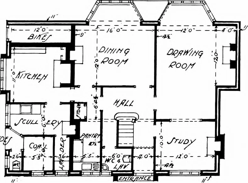 An illustration from Country cottages and week-end homes, by J. H. Elder-Duncan ... with numerous illustrations and plans of cottages by well-known architects, 1912, leaf 168