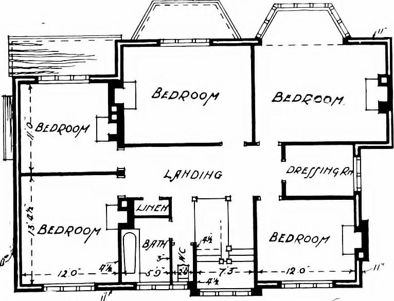 An illustration from Country cottages and week-end homes, by J. H. Elder-Duncan ... with numerous illustrations and plans of cottages by well-known architects, 1912, leaf 168