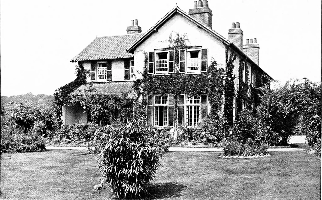 An illustration from Country cottages and week-end homes, by J. H. Elder-Duncan ... with numerous illustrations and plans of cottages by well-known architects, 1912, leaf 171