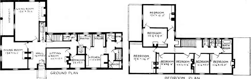 An illustration from Country cottages and week-end homes, by J. H. Elder-Duncan ... with numerous illustrations and plans of cottages by well-known architects, 1912, leaf 172