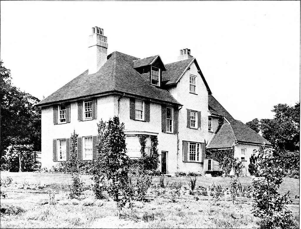 An illustration from Country cottages and week-end homes, by J. H. Elder-Duncan ... with numerous illustrations and plans of cottages by well-known architects, 1912, leaf 177