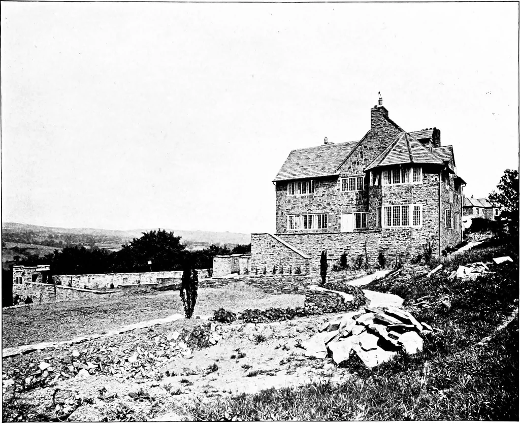 An illustration from Country cottages and week-end homes, by J. H. Elder-Duncan ... with numerous illustrations and plans of cottages by well-known architects, 1912, leaf 178