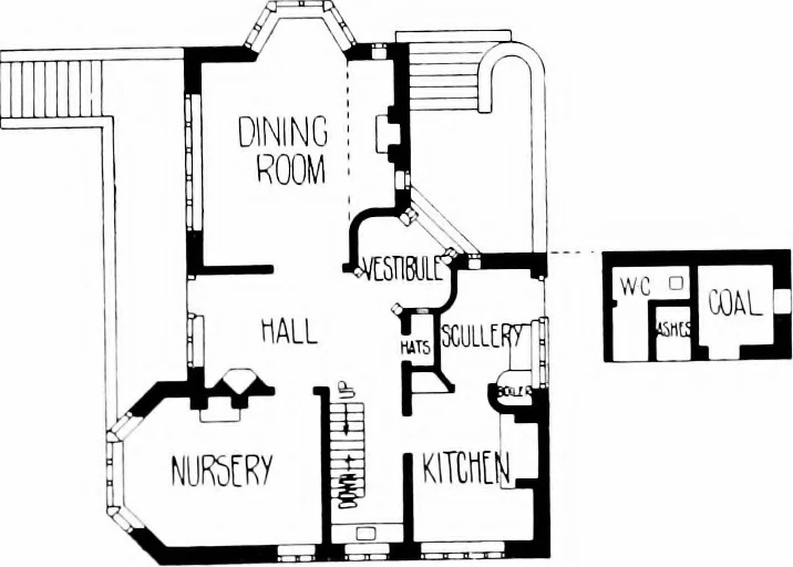 An illustration from Country cottages and week-end homes, by J. H. Elder-Duncan ... with numerous illustrations and plans of cottages by well-known architects, 1912, leaf 178