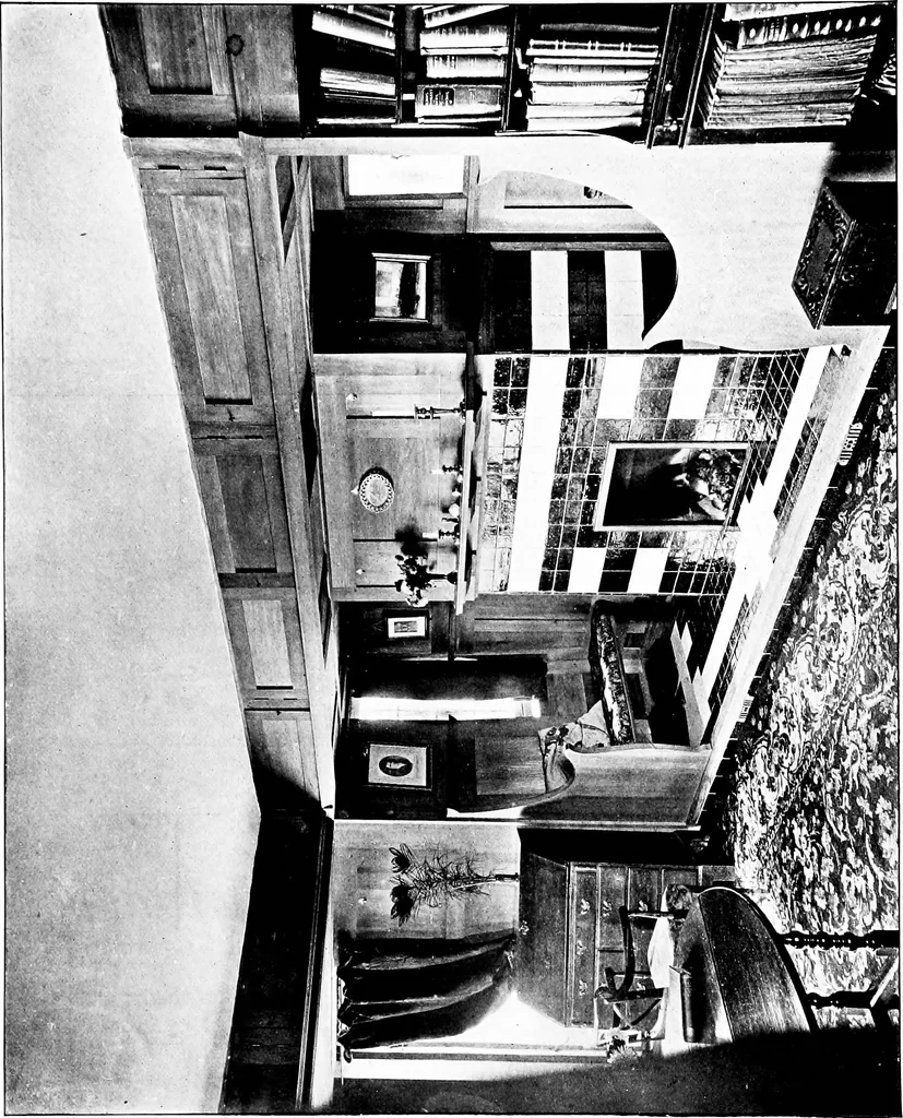 An illustration from Country cottages and week-end homes, by J. H. Elder-Duncan ... with numerous illustrations and plans of cottages by well-known architects, 1912, leaf 182