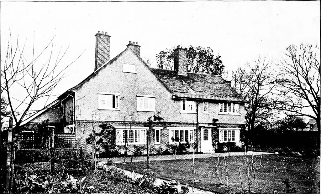 An illustration from Country cottages and week-end homes, by J. H. Elder-Duncan ... with numerous illustrations and plans of cottages by well-known architects, 1912, leaf 183