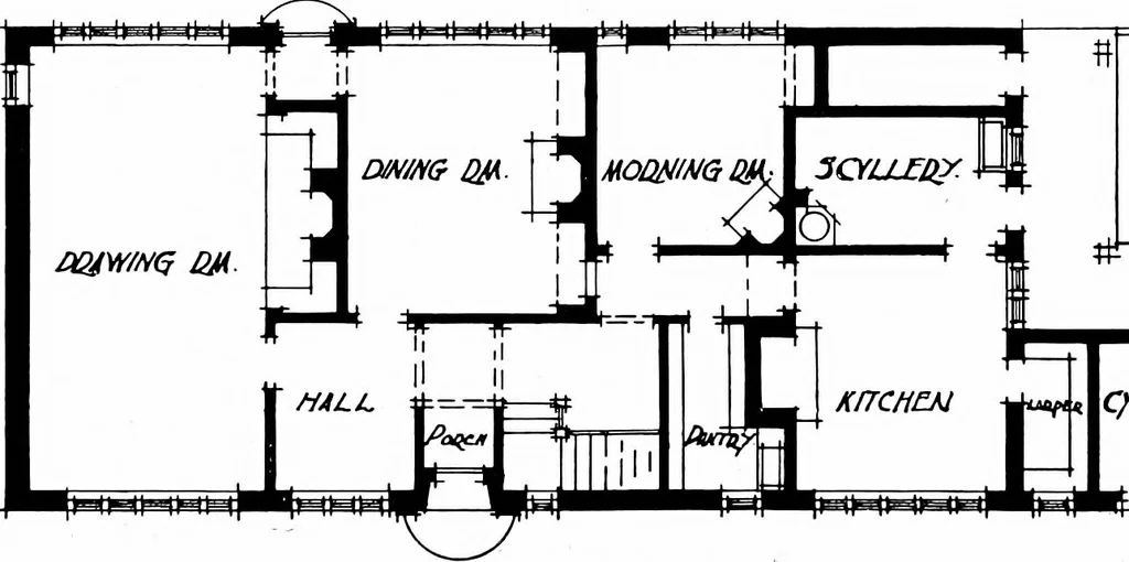 An illustration from Country cottages and week-end homes, by J. H. Elder-Duncan ... with numerous illustrations and plans of cottages by well-known architects, 1912, leaf 183