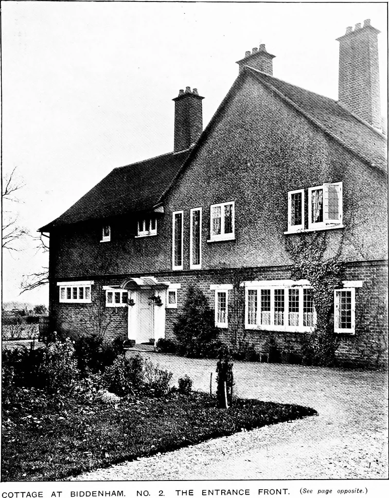 An illustration from Country cottages and week-end homes, by J. H. Elder-Duncan ... with numerous illustrations and plans of cottages by well-known architects, 1912, leaf 184