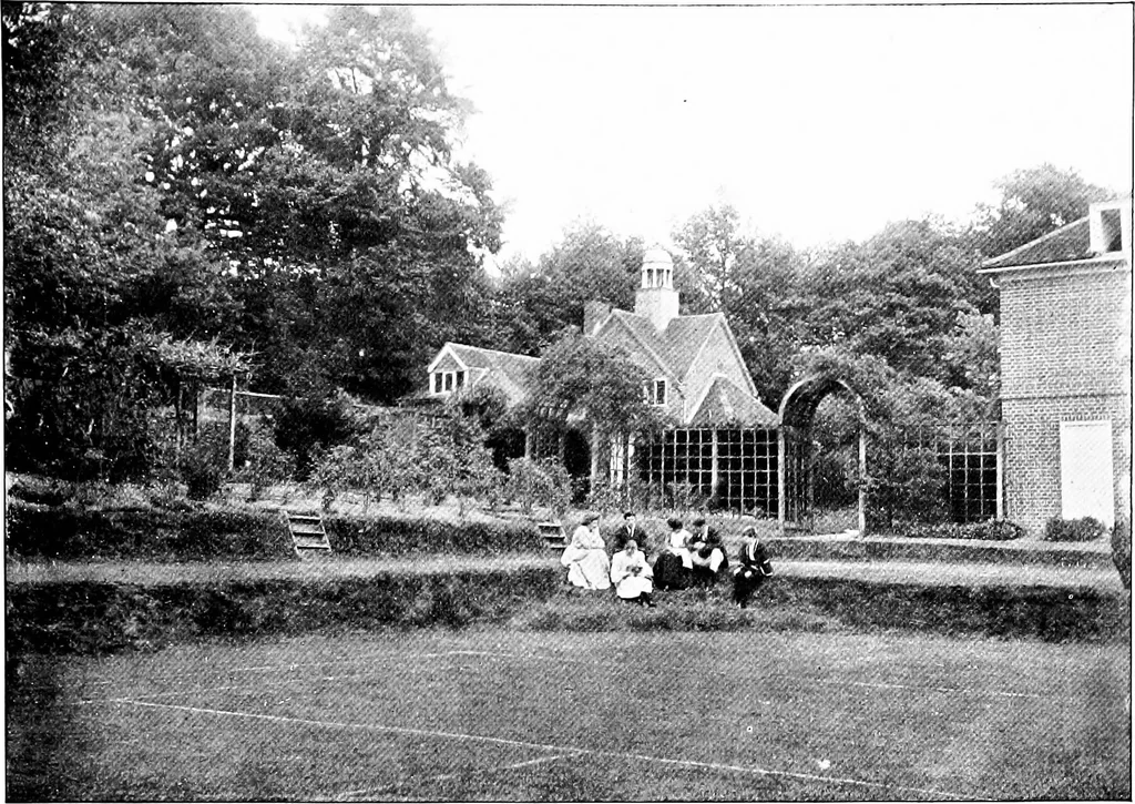 An illustration from Country cottages and week-end homes, by J. H. Elder-Duncan ... with numerous illustrations and plans of cottages by well-known architects, 1912, leaf 186