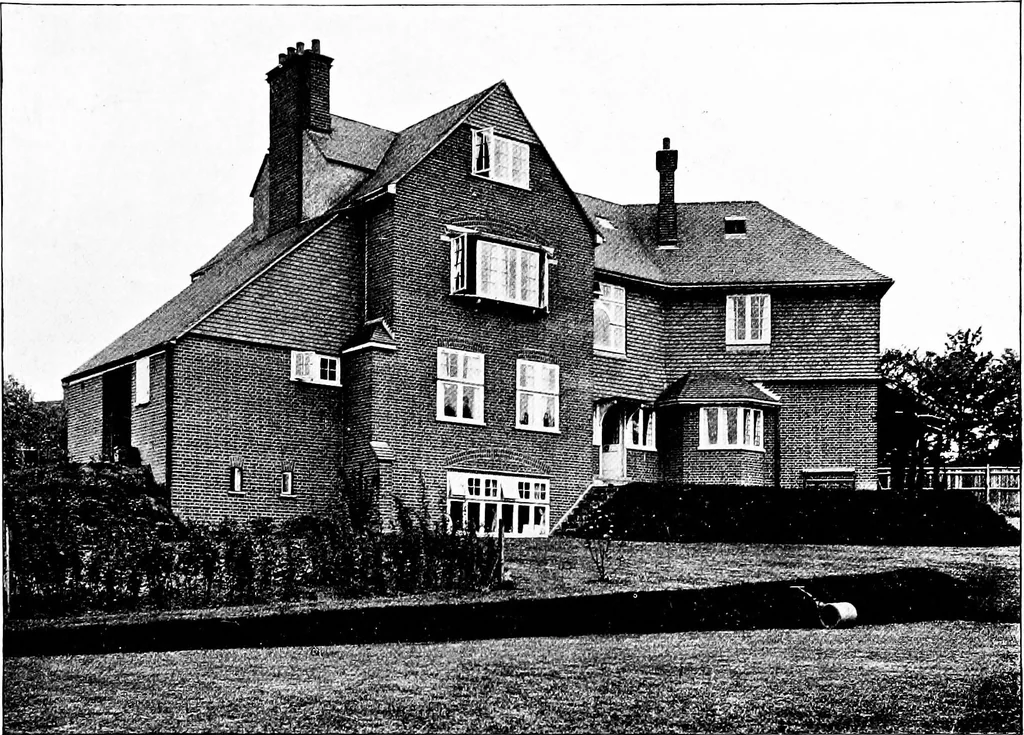 An illustration from Country cottages and week-end homes, by J. H. Elder-Duncan ... with numerous illustrations and plans of cottages by well-known architects, 1912, leaf 188