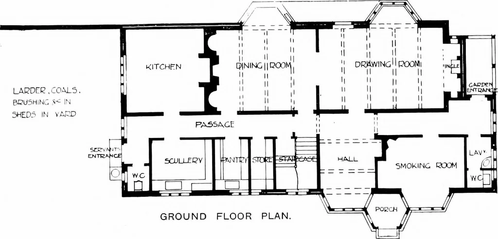 An illustration from Country cottages and week-end homes, by J. H. Elder-Duncan ... with numerous illustrations and plans of cottages by well-known architects, 1912, leaf 204