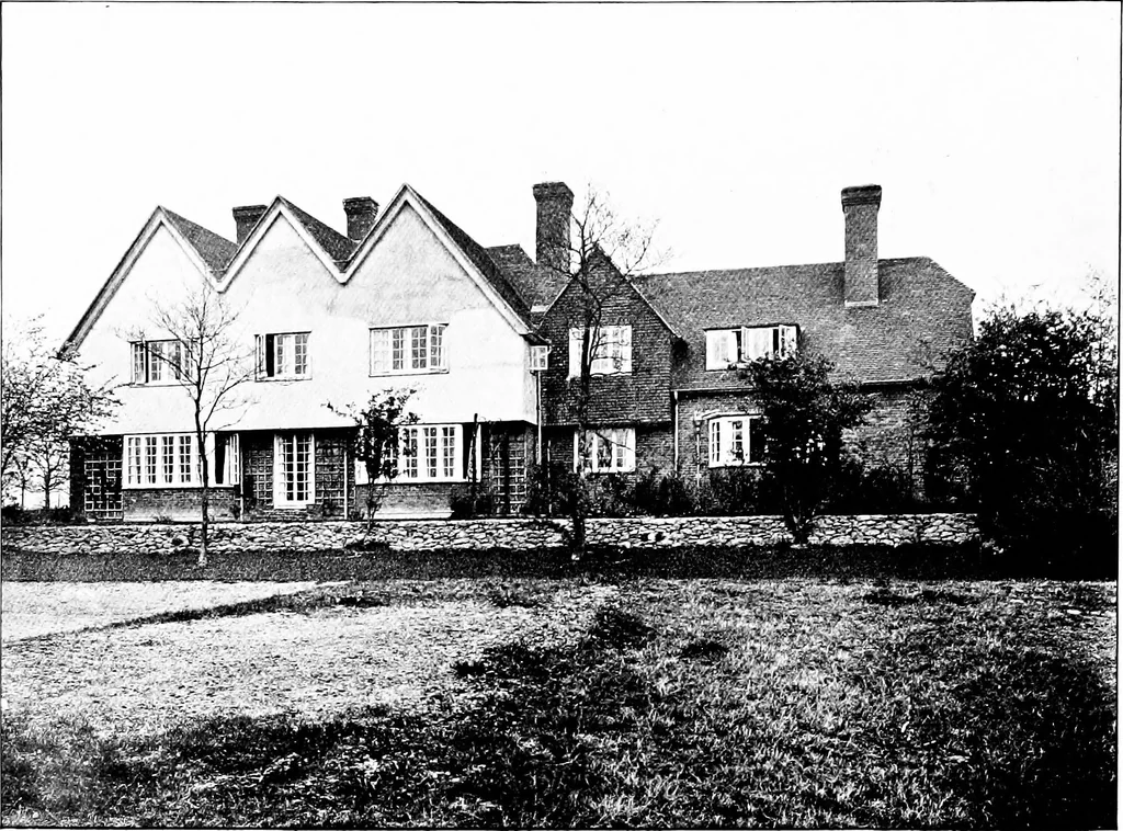 An illustration from Country cottages and week-end homes, by J. H. Elder-Duncan ... with numerous illustrations and plans of cottages by well-known architects, 1912, leaf 207