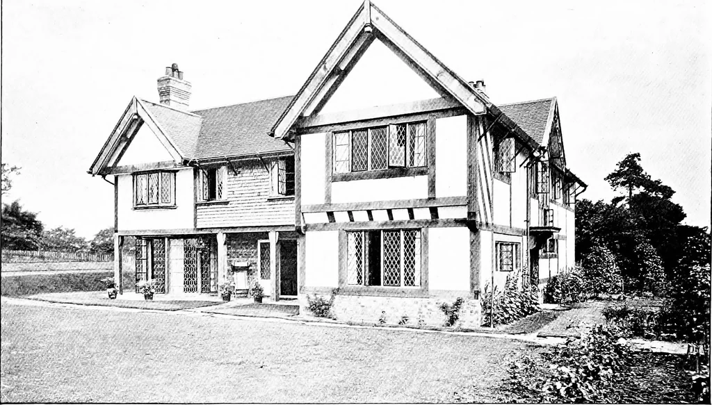 An illustration from Country cottages and week-end homes, by J. H. Elder-Duncan ... with numerous illustrations and plans of cottages by well-known architects, 1912, leaf 213