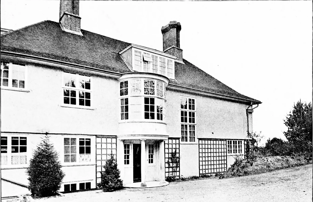 An illustration from Country cottages and week-end homes, by J. H. Elder-Duncan ... with numerous illustrations and plans of cottages by well-known architects, 1912, leaf 216
