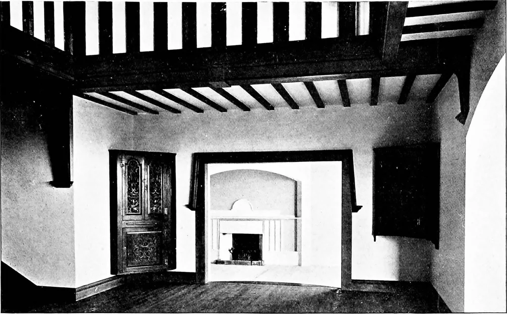 An illustration from Country cottages and week-end homes, by J. H. Elder-Duncan ... with numerous illustrations and plans of cottages by well-known architects, 1912, leaf 218