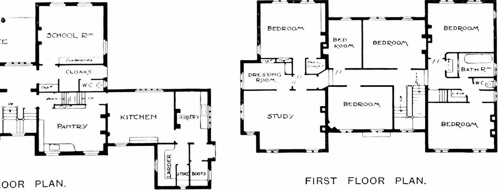 An illustration from Country cottages and week-end homes, by J. H. Elder-Duncan ... with numerous illustrations and plans of cottages by well-known architects, 1912, leaf 222