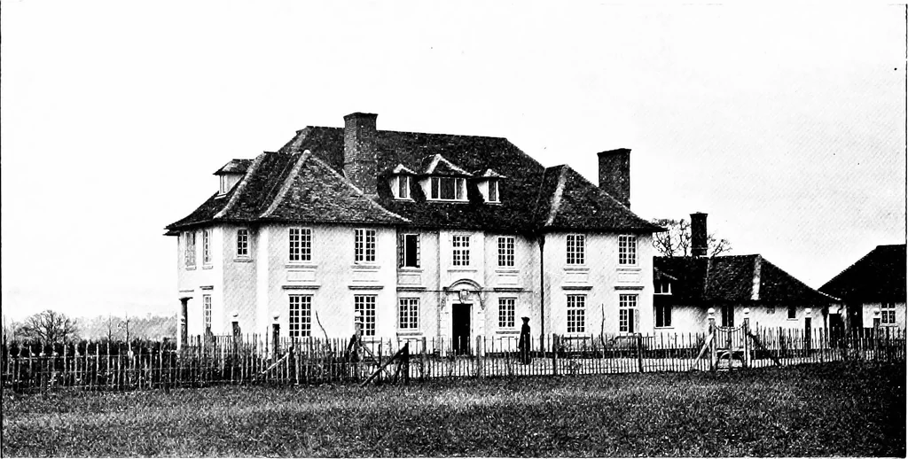 An illustration from Country cottages and week-end homes, by J. H. Elder-Duncan ... with numerous illustrations and plans of cottages by well-known architects, 1912, leaf 223