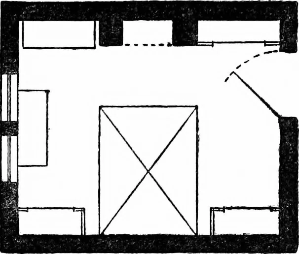 An illustration from Country cottages and week-end homes, by J. H. Elder-Duncan ... with numerous illustrations and plans of cottages by well-known architects, 1912, leaf 34