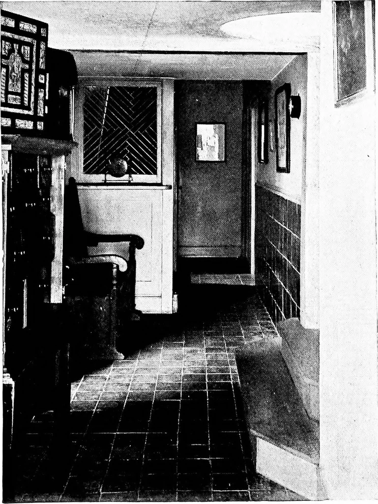 An illustration from Country cottages and week-end homes, by J. H. Elder-Duncan ... with numerous illustrations and plans of cottages by well-known architects, 1912, leaf 82