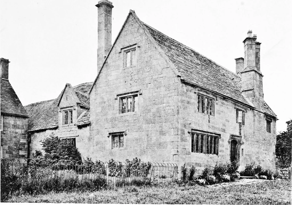 An illustration from Old cottages, farm-houses, and other stone buildings in the Cotswold district; examples of minor domestic architecture in Gloucestershire, Oxfordshire, Northants, Worcestershire, &c., 1905, leaf 104