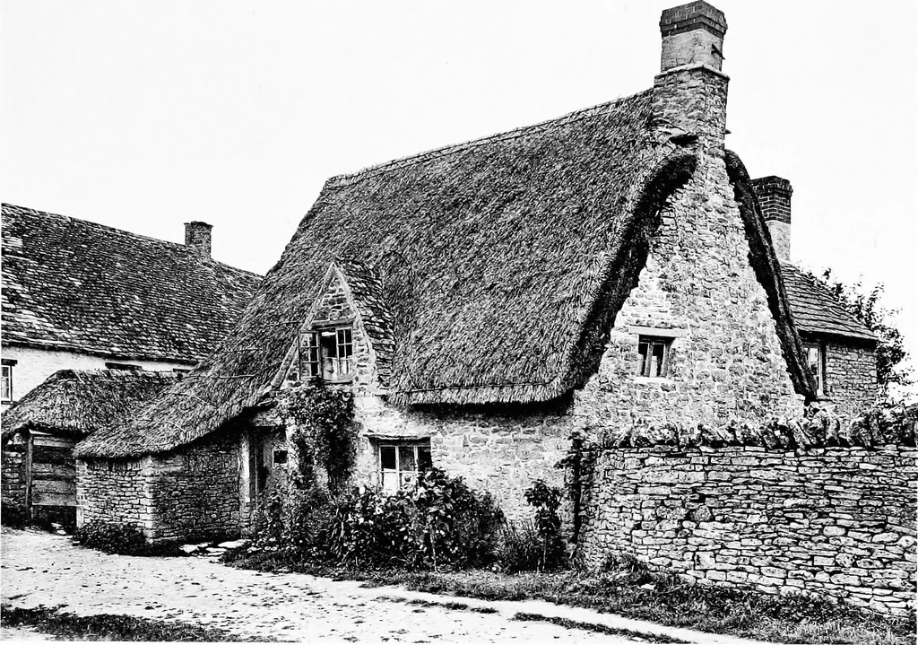 An illustration from Old cottages, farm-houses, and other stone buildings in the Cotswold district; examples of minor domestic architecture in Gloucestershire, Oxfordshire, Northants, Worcestershire, &c., 1905, leaf 126