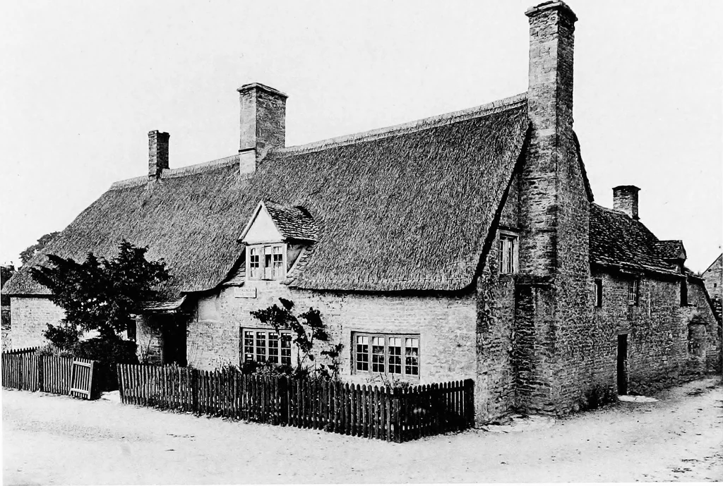 An illustration from Old cottages, farm-houses, and other stone buildings in the Cotswold district; examples of minor domestic architecture in Gloucestershire, Oxfordshire, Northants, Worcestershire, &c., 1905, leaf 128