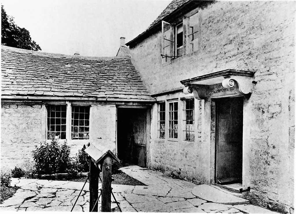 An illustration from Old cottages, farm-houses, and other stone buildings in the Cotswold district; examples of minor domestic architecture in Gloucestershire, Oxfordshire, Northants, Worcestershire, &c., 1905, leaf 172