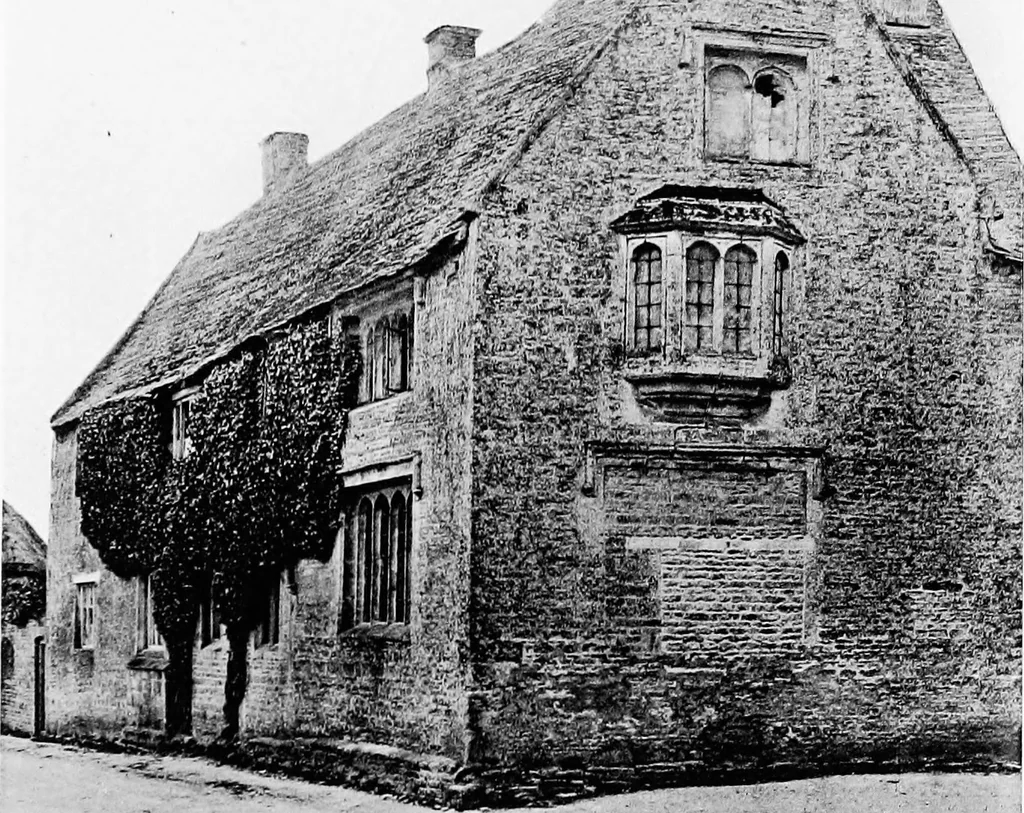 An illustration from Old cottages, farm-houses, and other stone buildings in the Cotswold district; examples of minor domestic architecture in Gloucestershire, Oxfordshire, Northants, Worcestershire, &c., 1905, leaf 216