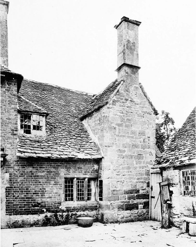 An illustration from Old cottages, farm-houses, and other stone buildings in the Cotswold district; examples of minor domestic architecture in Gloucestershire, Oxfordshire, Northants, Worcestershire, &c., 1905, leaf 254