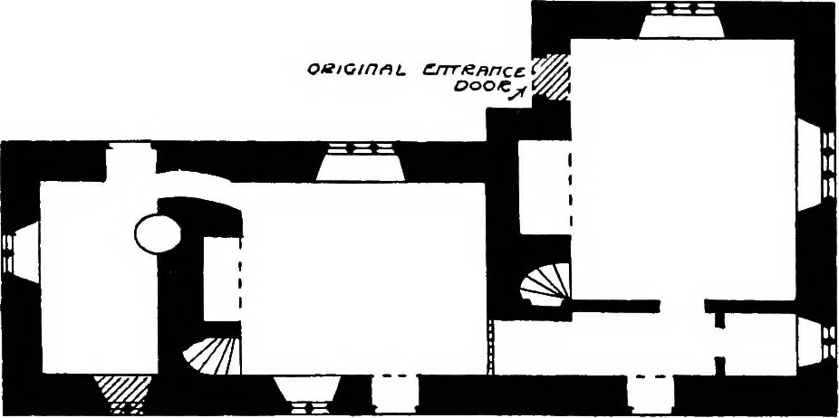 An illustration from Old cottages, farm-houses, and other stone buildings in the Cotswold district; examples of minor domestic architecture in Gloucestershire, Oxfordshire, Northants, Worcestershire, &c., 1905, leaf 32