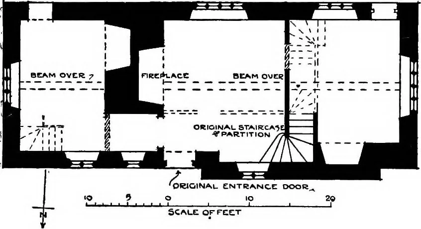 An illustration from Old cottages, farm-houses, and other stone buildings in the Cotswold district; examples of minor domestic architecture in Gloucestershire, Oxfordshire, Northants, Worcestershire, &c., 1905, leaf 35