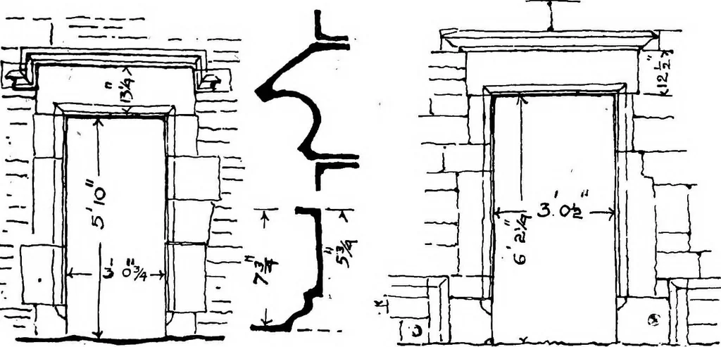 An illustration from Old cottages, farm-houses, and other stone buildings in the Cotswold district; examples of minor domestic architecture in Gloucestershire, Oxfordshire, Northants, Worcestershire, &c., 1905, leaf 41