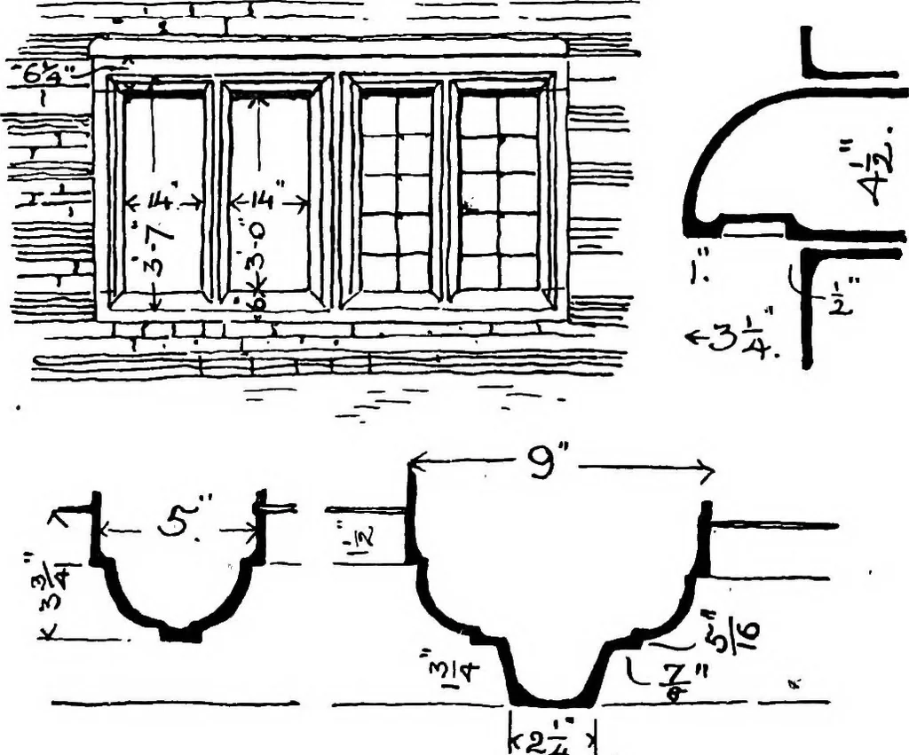 An illustration from Old cottages, farm-houses, and other stone buildings in the Cotswold district; examples of minor domestic architecture in Gloucestershire, Oxfordshire, Northants, Worcestershire, &c., 1905, leaf 51