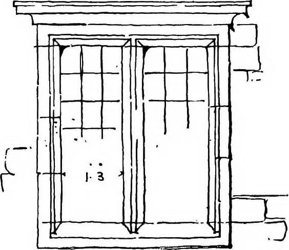 An illustration from Old cottages, farm-houses, and other stone buildings in the Cotswold district; examples of minor domestic architecture in Gloucestershire, Oxfordshire, Northants, Worcestershire, &c., 1905, leaf 54
