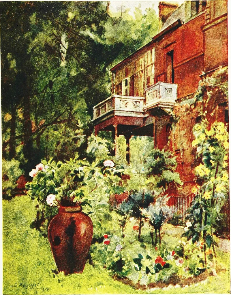 An illustration from Gardens of celebrities and celebrated gardens in and around London, 1918, leaf 366