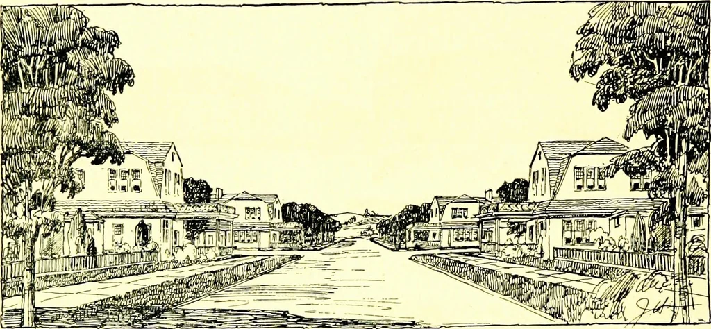 An illustration from Wyomissing Park ; the modern garden suburb of Reading, Pennsylvania;, 1919, leaf 17