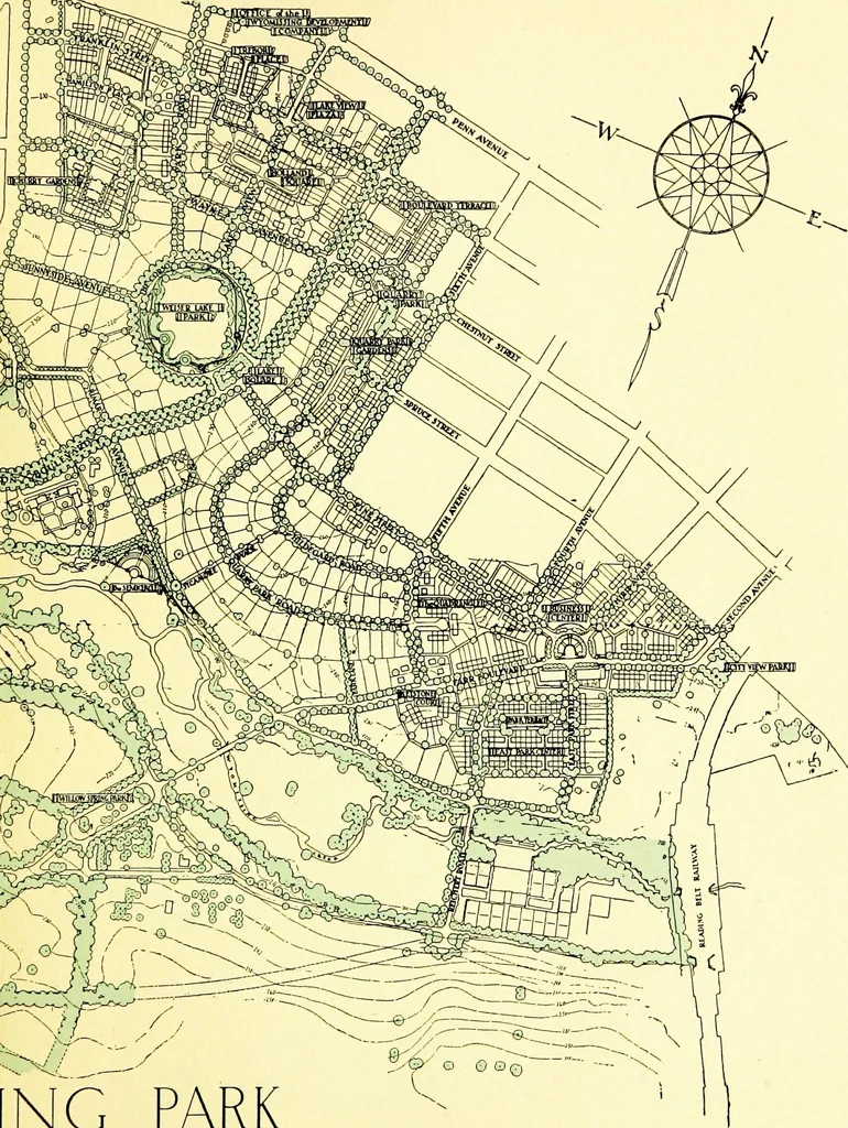 An illustration from Wyomissing Park ; the modern garden suburb of Reading, Pennsylvania;, 1919, leaf 28