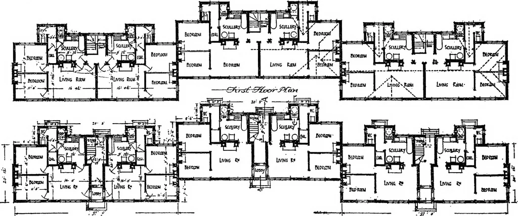 An illustration from The housing problem in war and peace, 1918, leaf 83