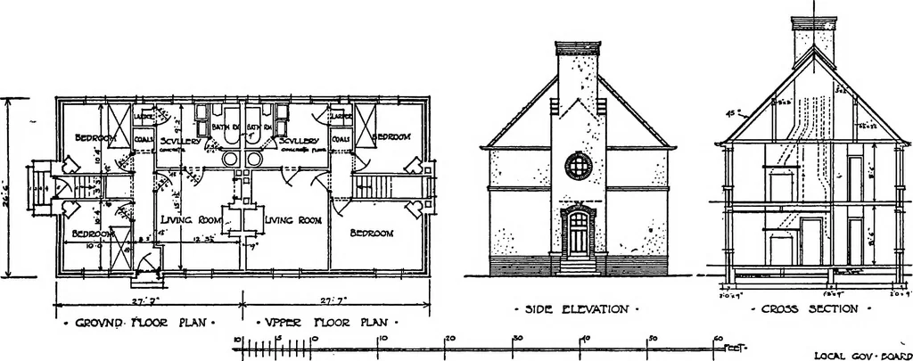 An illustration from The housing problem in war and peace, 1918, leaf 96