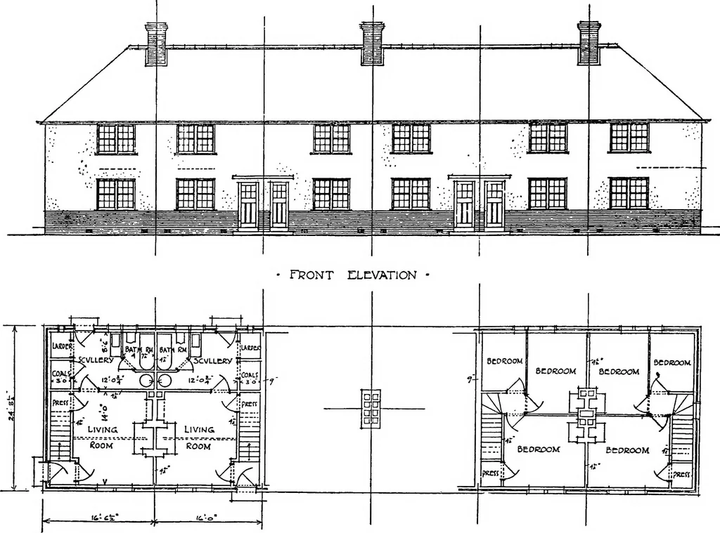 An illustration from The housing problem in war and peace, 1918, leaf 97