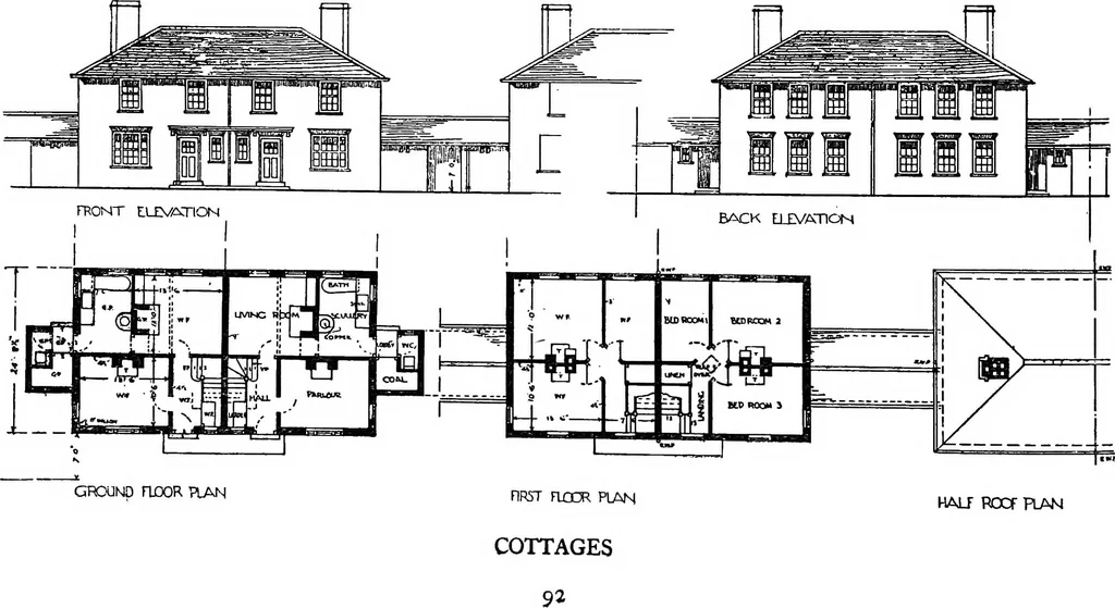 An illustration from The housing problem in war and peace, 1918, leaf 97