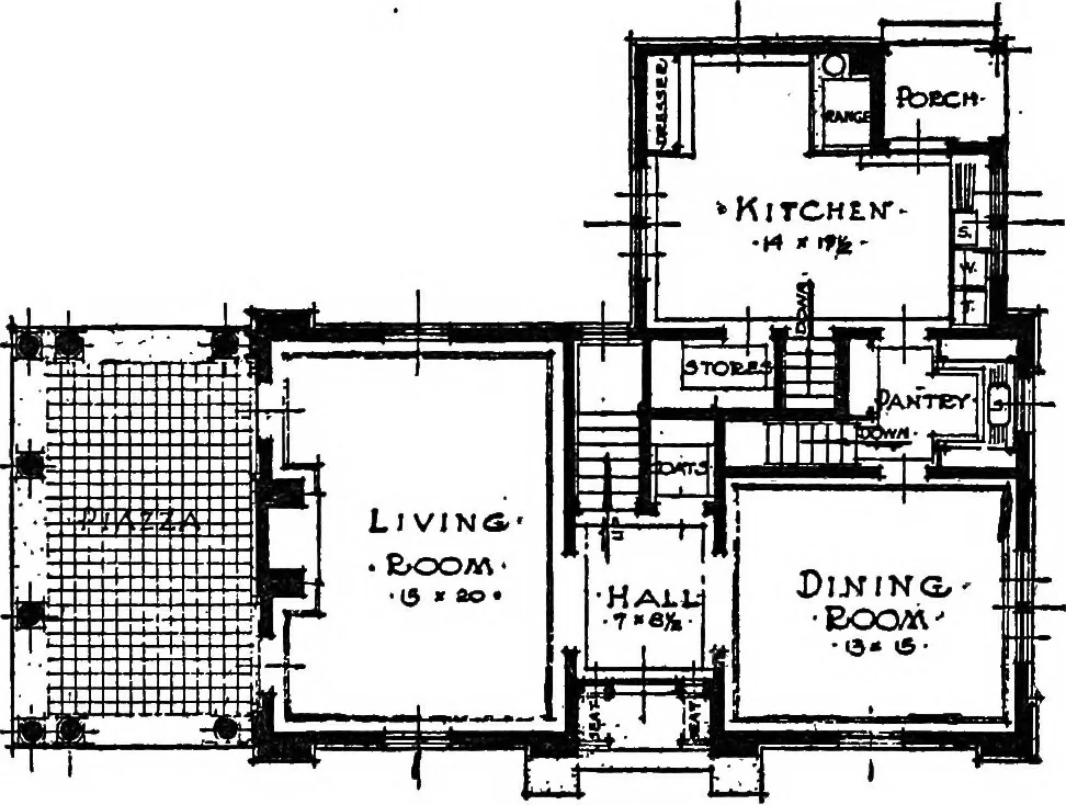An illustration from The Dutch colonial house; its origin, design, modern plan and construction;, 1913, leaf 129