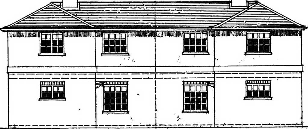 An illustration from Type plans and elevations of houses designed by the Ministry of Health in connection with state-aided housing schemes, 1920, leaf 10
