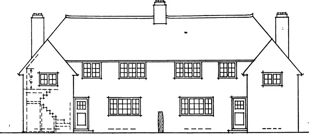 An illustration from Type plans and elevations of houses designed by the Ministry of Health in connection with state-aided housing schemes, 1920, leaf 16
