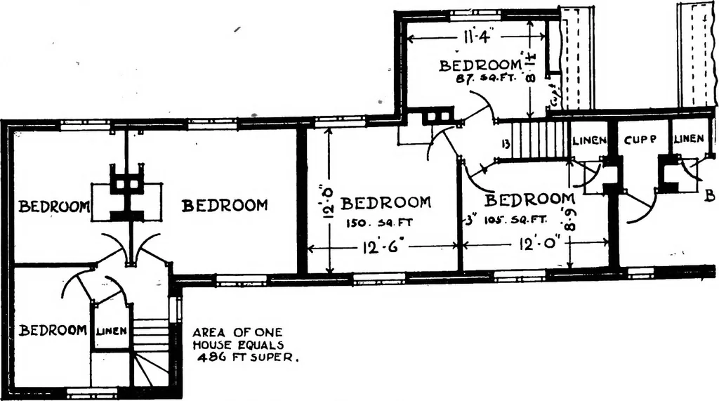 An illustration from Type plans and elevations of houses designed by the Ministry of Health in connection with state-aided housing schemes, 1920, leaf 17