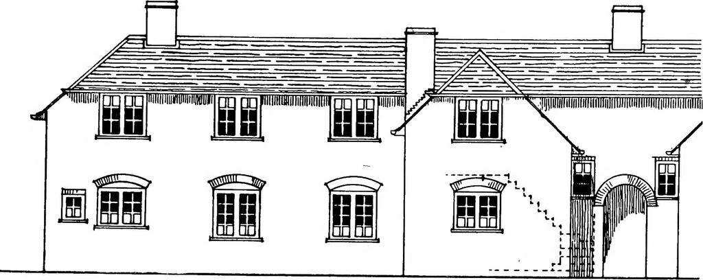 An illustration from Type plans and elevations of houses designed by the Ministry of Health in connection with state-aided housing schemes, 1920, leaf 18