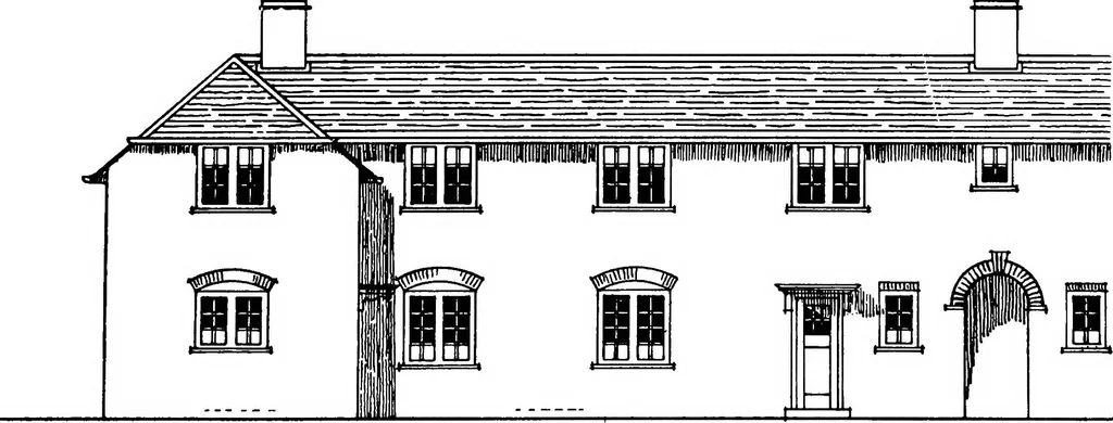 An illustration from Type plans and elevations of houses designed by the Ministry of Health in connection with state-aided housing schemes, 1920, leaf 18