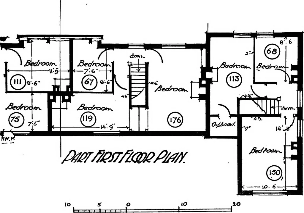 An illustration from Type plans and elevations of houses designed by the Ministry of Health in connection with state-aided housing schemes, 1920, leaf 22
