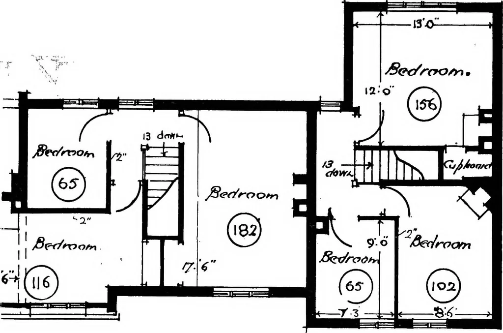 An illustration from Type plans and elevations of houses designed by the Ministry of Health in connection with state-aided housing schemes, 1920, leaf 24