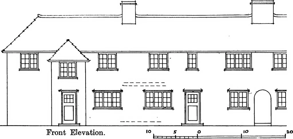 An illustration from Type plans and elevations of houses designed by the Ministry of Health in connection with state-aided housing schemes, 1920, leaf 26